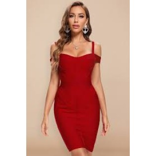Women Red Spaghetti Club Party Dresses